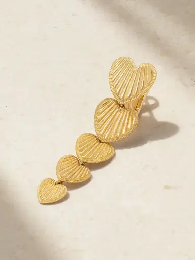 Foundrae Graduated Heart Token 18-karat Gold Single Earring | Thumbnail 1