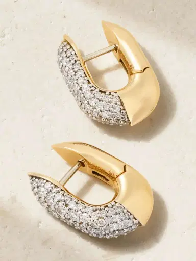 Uniform Object Shard 18-karat Gold Diamond Hoop Earrings | Thumbnail 4 Uniform Object Shard 18-karat Gold Diamond Hoop Earrings | Thumbnail 4