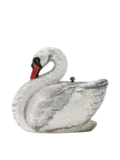 Judith Leiber Couture Swan Odette Crystal-embellished Silver-tone Clutch | Thumbnail 1