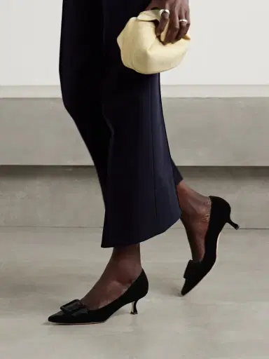 Manolo Blahnik Maysale 50 Buckled Velvet Pumps | Thumbnail 2