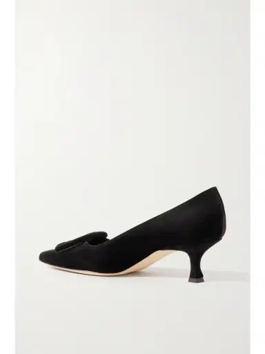 Manolo Blahnik Maysale 50 Buckled Velvet Pumps | Thumbnail 3