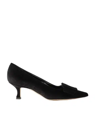 Manolo Blahnik Maysale 50 Buckled Velvet Pumps | Thumbnail 1