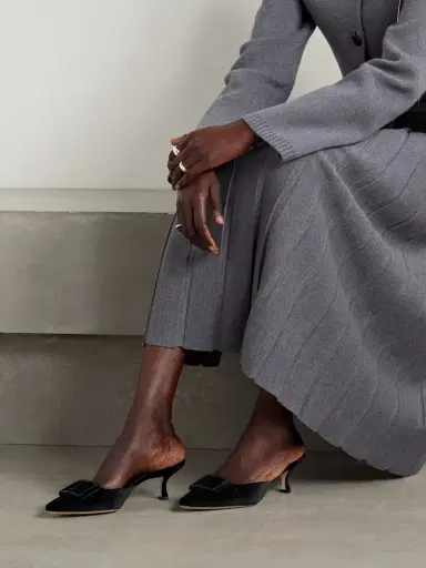 Manolo Blahnik Maysale 50 Buckled Velvet Mules | Thumbnail 2 Manolo Blahnik Maysale 50 Buckled Velvet Mules | Thumbnail 2