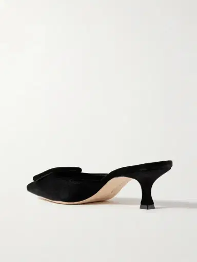 Manolo Blahnik Maysale 50 Buckled Velvet Mules | Thumbnail 3 Manolo Blahnik Maysale 50 Buckled Velvet Mules | Thumbnail 3
