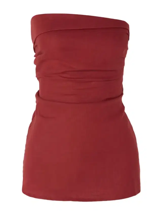 Boe Strapless Shirred Linen Top
