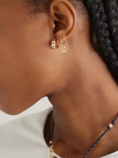 Marie Lichtenberg Ecrou Petite 18-karat Gold Diamond Single Hoop Earring | Thumbnail 4