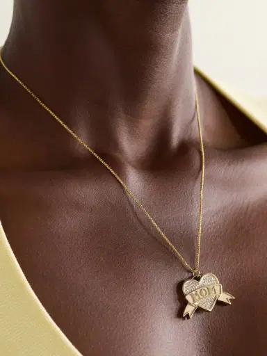 Established Mom Tattoo Small 18-karat Gold Diamond Necklace | Thumbnail 2