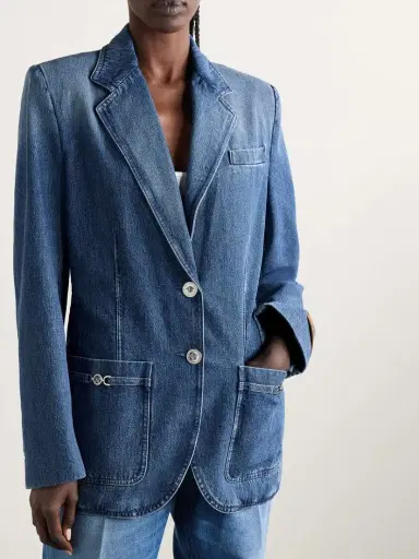 Versace Embellished Denim Blazer | Thumbnail 3 Versace Embellished Denim Blazer | Thumbnail 3