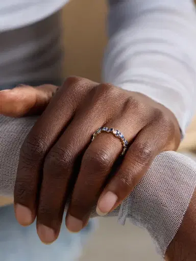 Sydney Evan 14-karat Gold Sapphire And Diamond Eternity Ring | Thumbnail 2