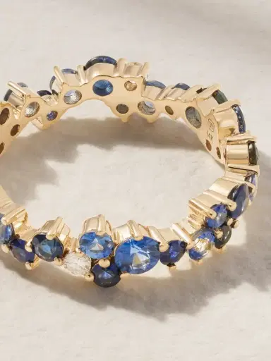 Sydney Evan 14-karat Gold Sapphire And Diamond Eternity Ring | Thumbnail 3