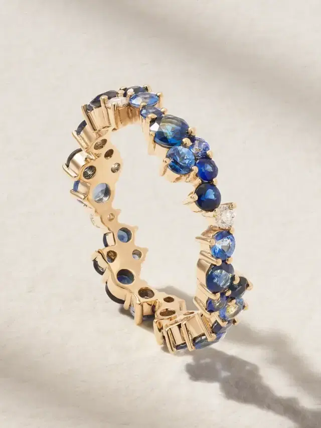 14-karat Gold Sapphire And Diamond Eternity Ring