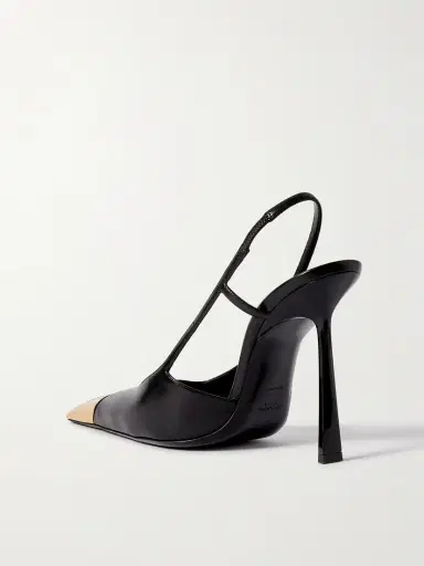 Saint Laurent Jeanne Embellished Glossed-leather Slingback Pumps | Thumbnail 3