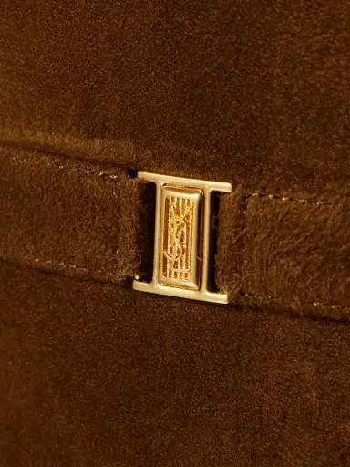 Saint Laurent Diane Logo-embellished Suede Knee Boots | Thumbnail 4 Saint Laurent Diane Logo-embellished Suede Knee Boots | Thumbnail 4