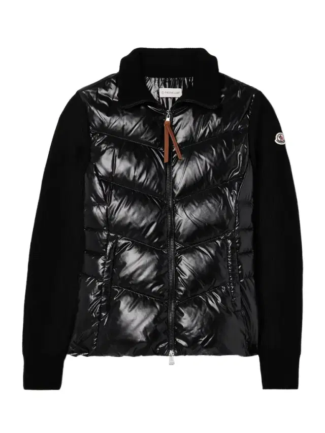 Moncler Appliquéd Wool And Quilted Shell Down Jacket