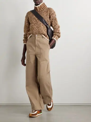 Moncler Cotton-blend Twill Wide Leg Pants | Thumbnail 2 Moncler Cotton-blend Twill Wide Leg Pants | Thumbnail 2