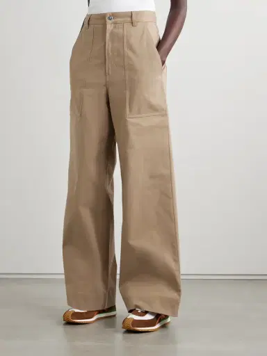 Moncler Cotton-blend Twill Wide Leg Pants | Thumbnail 3 Moncler Cotton-blend Twill Wide Leg Pants | Thumbnail 3