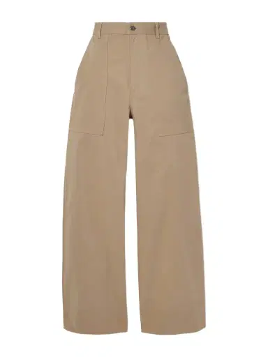 Moncler Cotton-blend Twill Wide Leg Pants | Thumbnail 1 Moncler Cotton-blend Twill Wide Leg Pants | Thumbnail 1