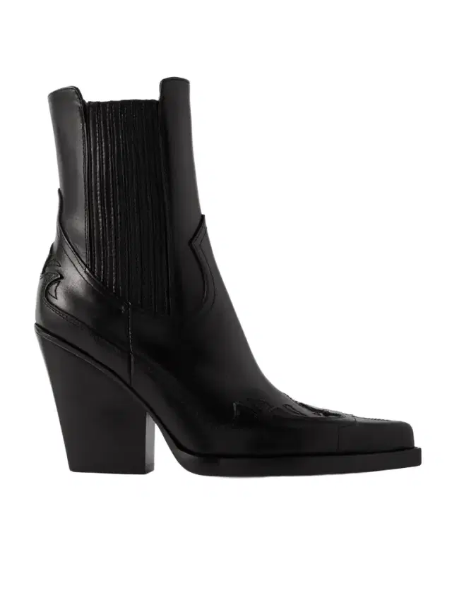 Dallas 100 Embroidered Leather Pointed-toe Ankle Boots