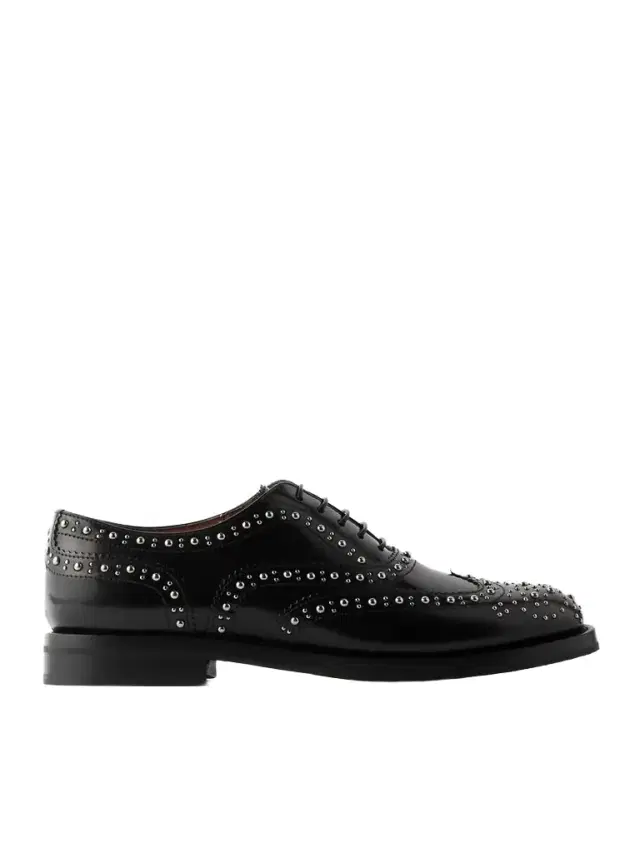 Church's Burwood Met Studded Glossed-leather Brogues