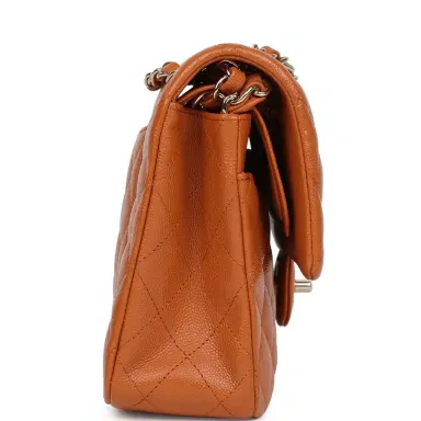 Chanel Chanel Medium Classic Double Flap Bag Caramel Shiny Caviar Light Gold Hardware | Thumbnail 4