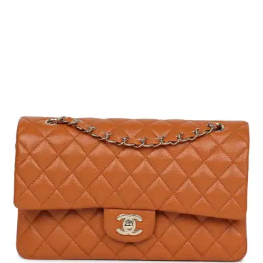Chanel Chanel Medium Classic Double Flap Bag Caramel Shiny Caviar Light Gold Hardware | Thumbnail 1