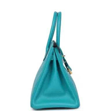 HERMÈS Hermes Birkin 30 Bleu Paon Epsom Gold Hardware | Thumbnail 3 HERMÈS Hermes Birkin 30 Bleu Paon Epsom Gold Hardware | Thumbnail 3