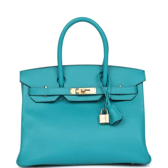 hermes Hermes Birkin 30 Bleu Paon Epsom Gold Hardware