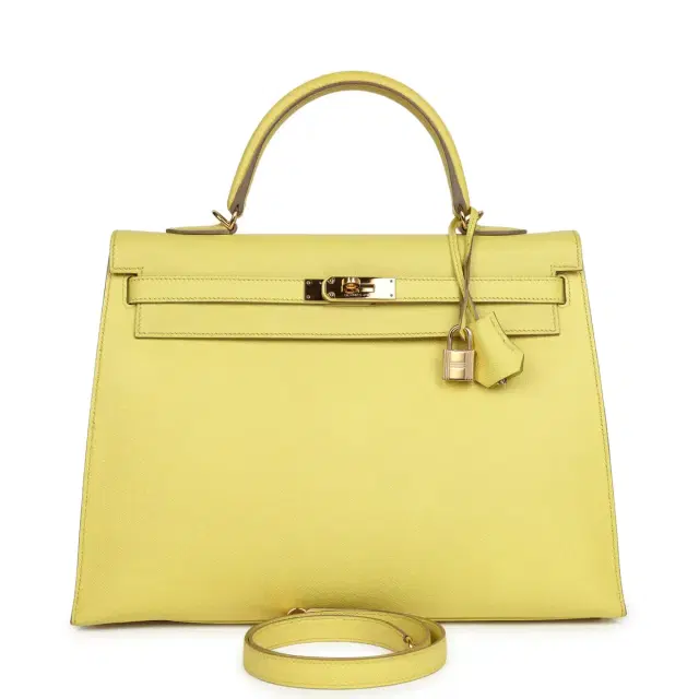 hermes Pre-owned Hermes Kelly 35 Sellier Soufre Epsom Gold Hardware