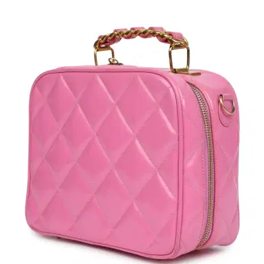 Chanel Vintage Chanel Lunchbox Vanity Bag Pink Patent Gold Hardware | Thumbnail 5 Chanel Vintage Chanel Lunchbox Vanity Bag Pink Patent Gold Hardware | Thumbnail 5