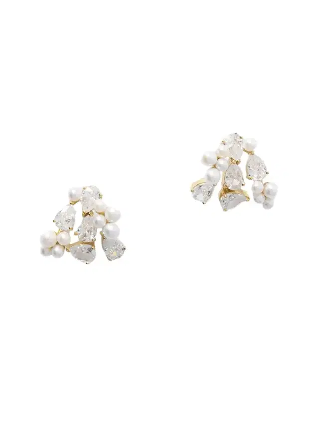 Completedworks plated Recycled Silver, Cubic Zirconia And Pearl Earrings