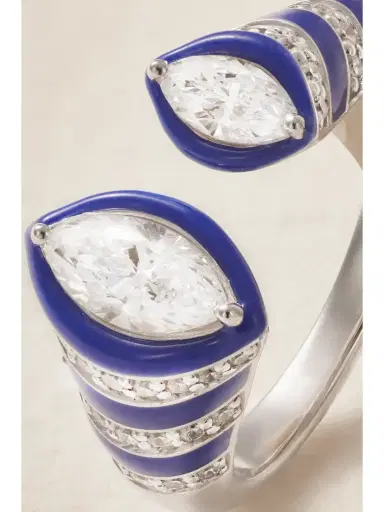 Kamyen 18-karat White Gold, Enamel And Diamond Ring | Thumbnail 4
