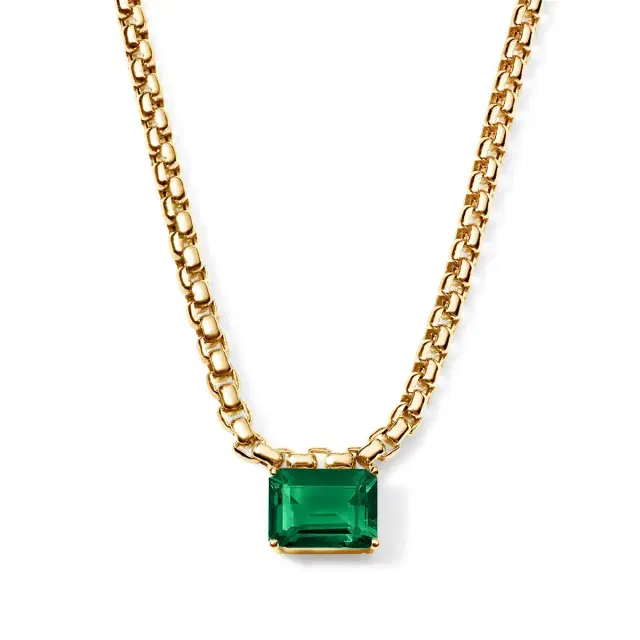 Stephanie Gottlieb Gemstone Box Chain Necklace