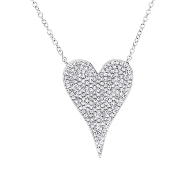 Stephanie Gottlieb Medium Pave Heart Necklace