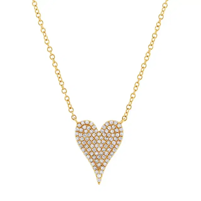 Stephanie Gottlieb Small Pave Heart Necklace