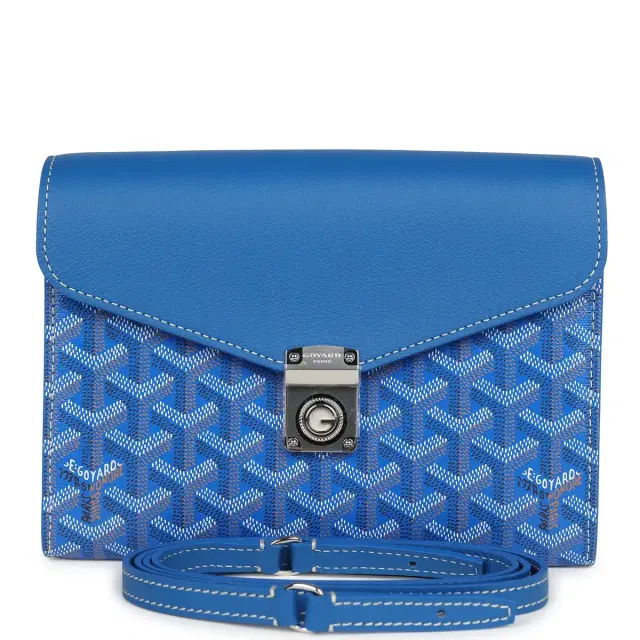 goyard Goyard Goyardine Sky Blue Chypre Wallet-Pouch Palladium Hardware