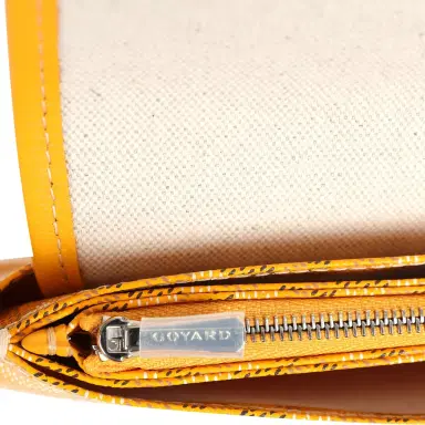 goyard Goyard Plumet Pocket Wallet Yellow Goyardine Palladium Hardware | Thumbnail 9