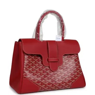 goyard Goyard Saigon Tote Red Goyardine Canvas Palladium Hardware | Thumbnail 2 goyard Goyard Saigon Tote Red Goyardine Canvas Palladium Hardware | Thumbnail 2