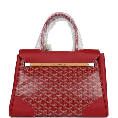 goyard Goyard Saigon Tote Red Goyardine Canvas Palladium Hardware | Thumbnail 4 goyard Goyard Saigon Tote Red Goyardine Canvas Palladium Hardware | Thumbnail 4