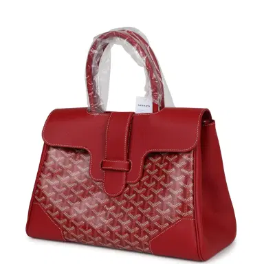 goyard Goyard Saigon Tote Red Goyardine Canvas Palladium Hardware | Thumbnail 5 goyard Goyard Saigon Tote Red Goyardine Canvas Palladium Hardware | Thumbnail 5