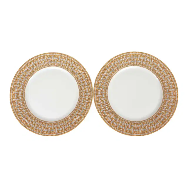 HERMÈS Hermes "Mosaique Au 24" Gold Dinner Plate Set