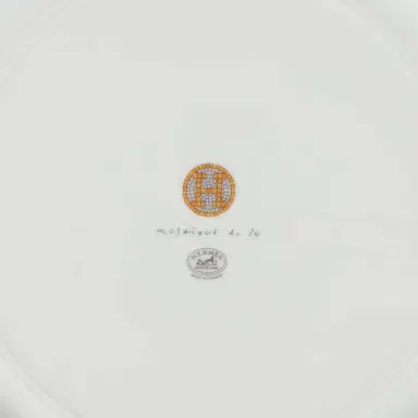 HERMÈS Hermes "Mosaique Au 24" Gold Porcelain Presentation Plate Set | Thumbnail 5