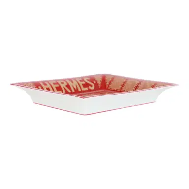 HERMÈS Hermes 2H Vide Poche "Hermes Sellier" Rouge Porcelain Change Tray | Thumbnail 3 HERMÈS Hermes 2H Vide Poche "Hermes Sellier" Rouge Porcelain Change Tray | Thumbnail 3