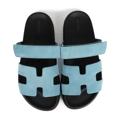 HERMÈS Hermes Chypre Techno Sandals Bleu Mineral Suede Palladium Hardware 37 EU | Thumbnail 7 HERMÈS Hermes Chypre Techno Sandals Bleu Mineral Suede Palladium Hardware 37 EU | Thumbnail 7