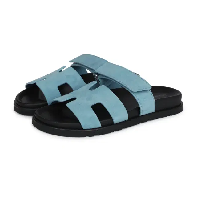 Hermes Chypre Techno Sandals Bleu Mineral Suede Palladium Hardware 37 EU Hermes Chypre Techno Sandals Bleu Mineral Suede Palladium Hardware 37 EU