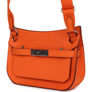 HERMÈS Hermes Mini Jypsiere Orange Minium Swift Palladium Hardware | Thumbnail 5 HERMÈS Hermes Mini Jypsiere Orange Minium Swift Palladium Hardware | Thumbnail 5