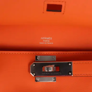 HERMÈS Hermes Mini Jypsiere Orange Minium Swift Palladium Hardware | Thumbnail 8 HERMÈS Hermes Mini Jypsiere Orange Minium Swift Palladium Hardware | Thumbnail 8