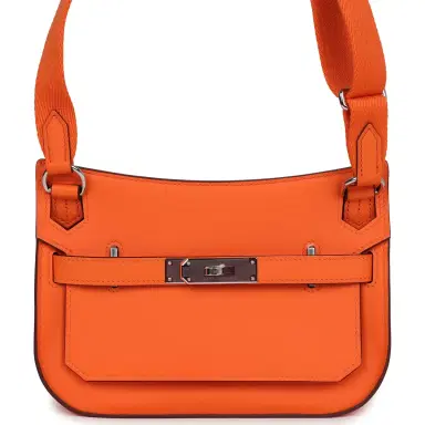 HERMÈS Hermes Mini Jypsiere Orange Minium Swift Palladium Hardware | Thumbnail 1 HERMÈS Hermes Mini Jypsiere Orange Minium Swift Palladium Hardware | Thumbnail 1