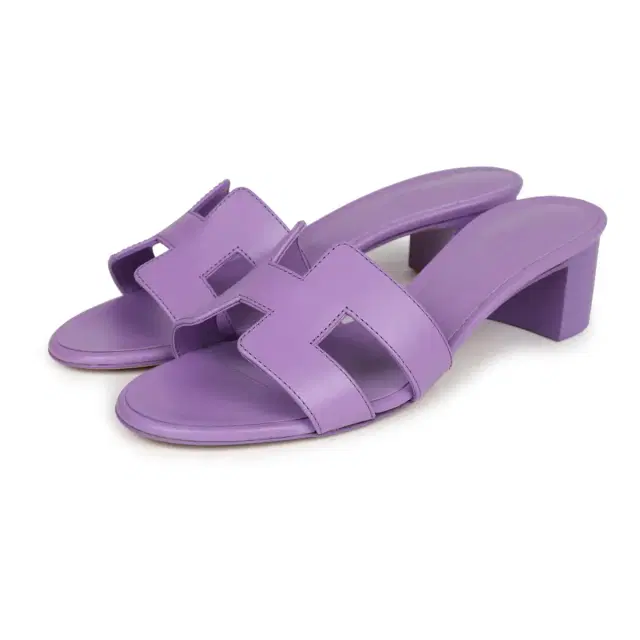 HERMÈS Hermes Oasis Sandals Violet Calfskin 36.5 EU