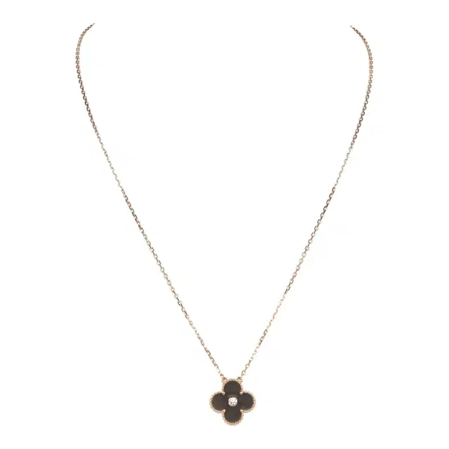 Van Cleef & Arpels Van Cleef & Arpels 2023 Holiday Vintage Alhambra Obsidian Pendant Necklace
