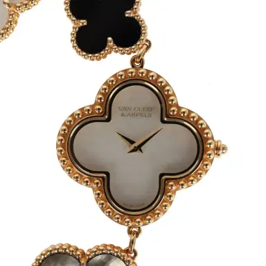 Van Cleef & Arpels Van Cleef & Arpels Small Alhambra Watch Mother of Pearl & Onyx | Thumbnail 2 Van Cleef & Arpels Van Cleef & Arpels Small Alhambra Watch Mother of Pearl & Onyx | Thumbnail 2